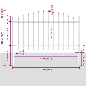 Recinzione per Giardino Bianco 510 x 100 cm 3360143