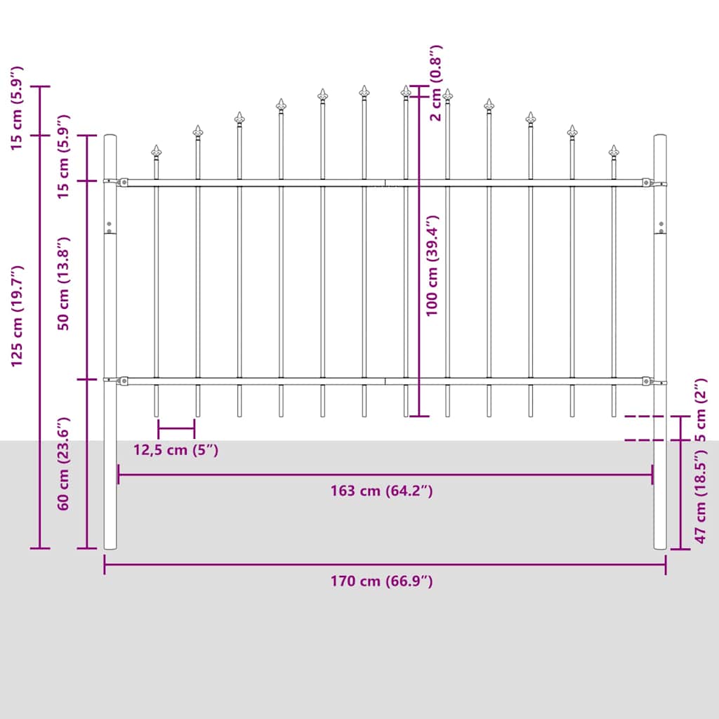 Recinzione per Giardino Bianco 680 x 100 cm 3360149