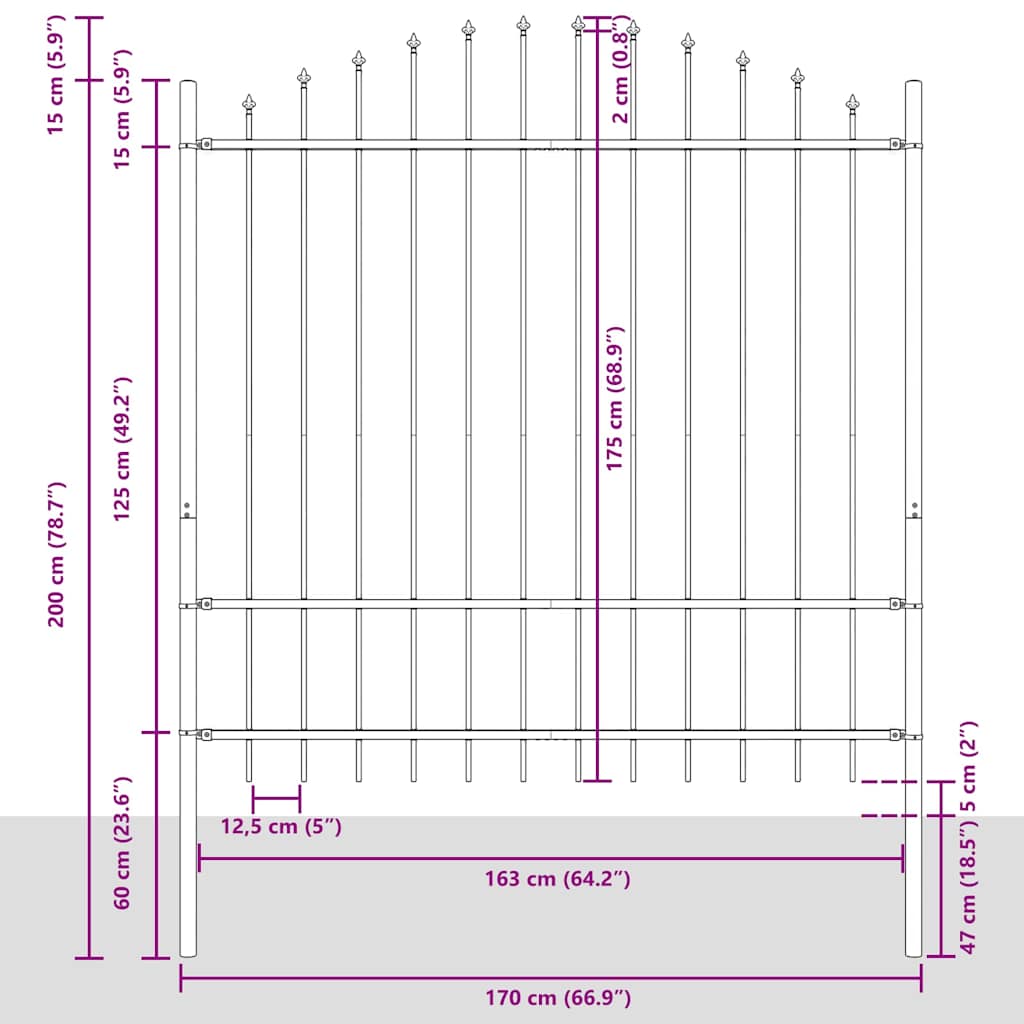 Recinzione per Giardino Bianco 680 x 175 cm 3360152