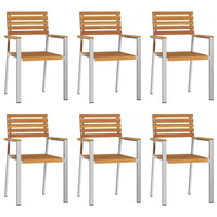 Sedie da Giardino Impilabili 6 pz 54,5x56x89 cm in Legno Massello di Acacia 3334847