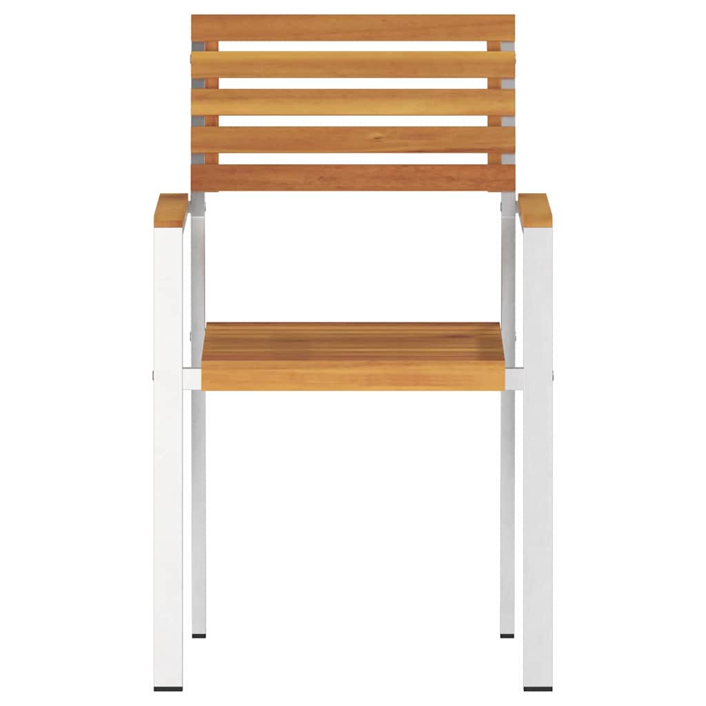 Sedie da Giardino Impilabili 6 pz 54,5x56x89 cm in Legno Massello di Acacia 3334847