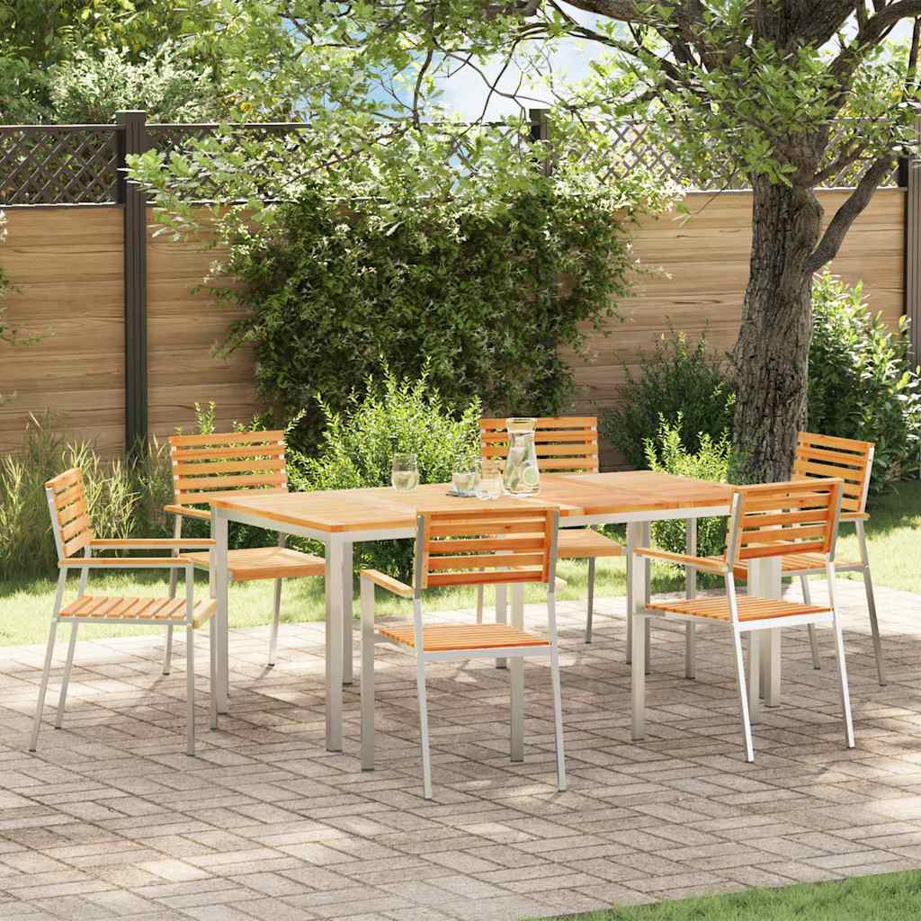 Sedia da giardino impilabile  - 6 pezzi 54,5x56x89 cm in legno massello di teak. 3334849