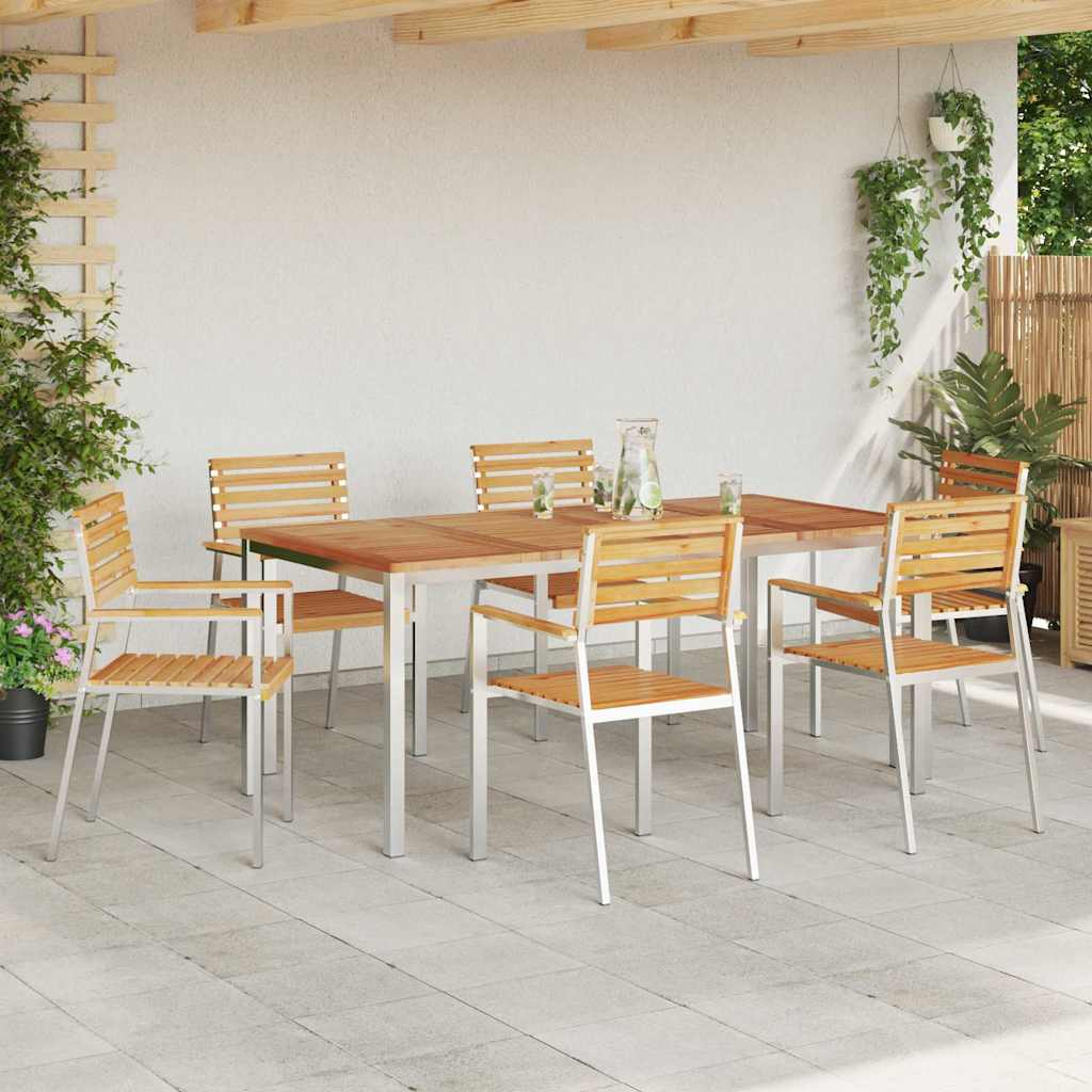 Sedia da giardino impilabile  - 6 pezzi 54,5x56x89 cm in legno massello di teak. 3334849