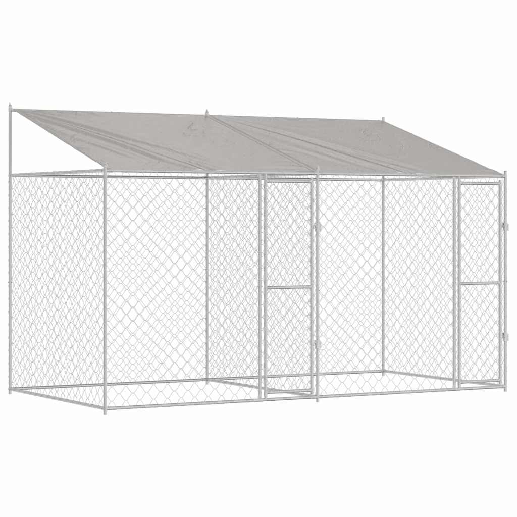 Gabbia per cani Argento 400 x 200 x 256 cm Acciaio zincato
