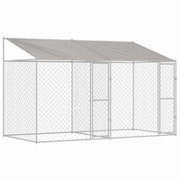 Gabbia per cani Argento 400 x 200 x 256 cm Acciaio zincato