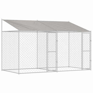 Gabbia per cani Argento 400 x 200 x 256 cm Acciaio zincato