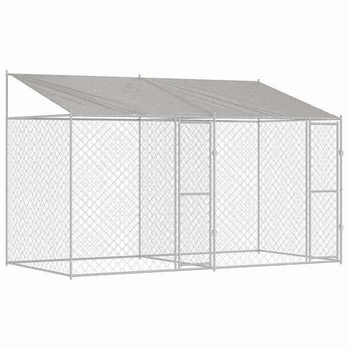 Gabbia per cani Argento 400 x 200 x 256 cm Acciaio zincato