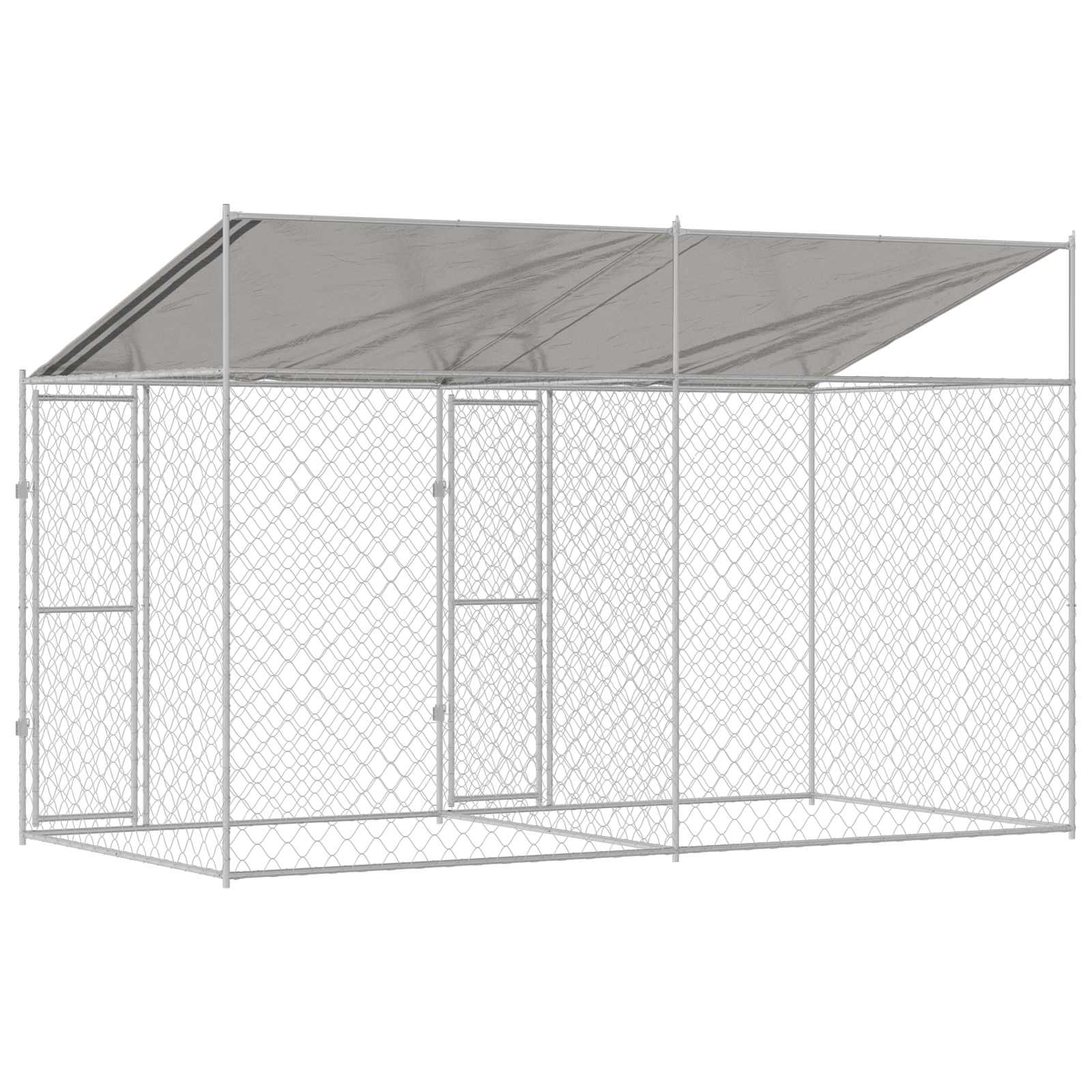 Gabbia per cani Argento 400 x 200 x 256 cm Acciaio zincato 3368298