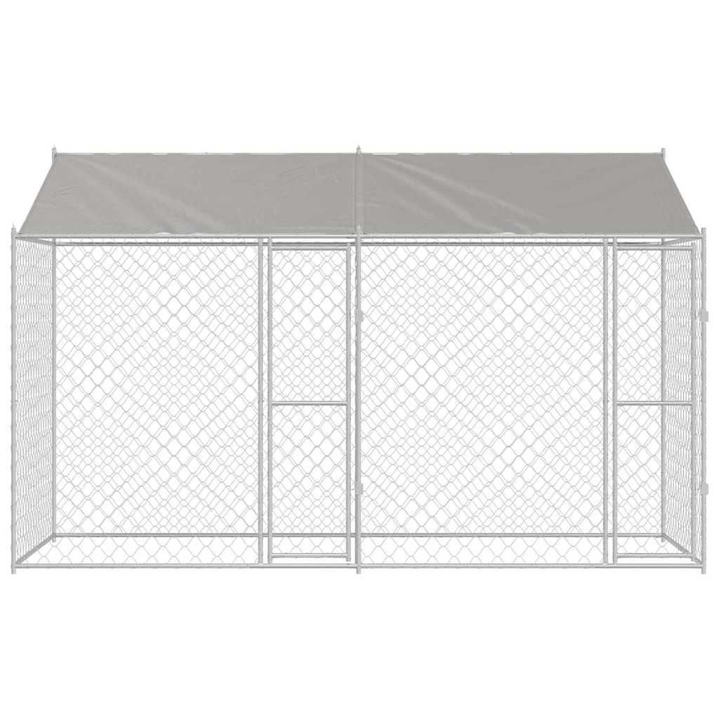 Gabbia per cani Argento 400 x 200 x 256 cm Acciaio zincato
