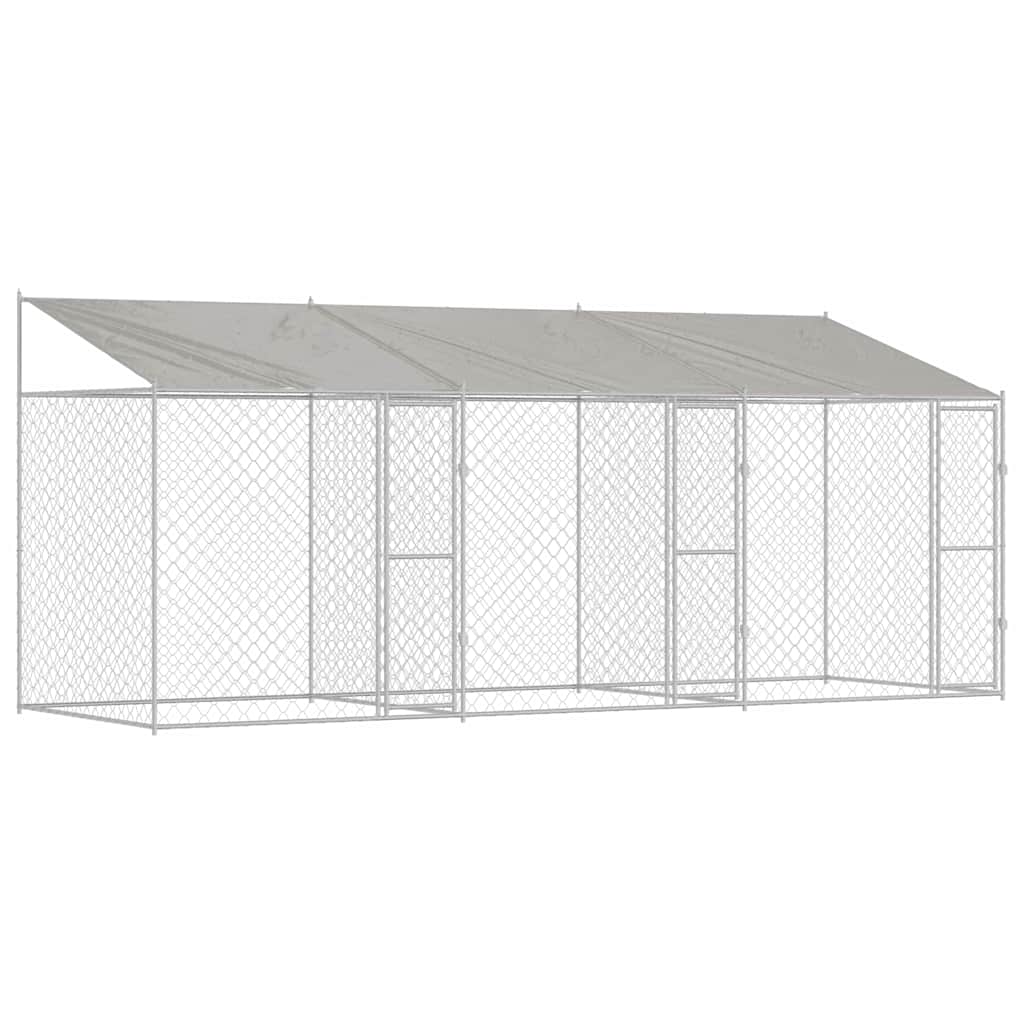 Gabbia per cani Argento 600 x 200 x 256 cm Acciaio zincato