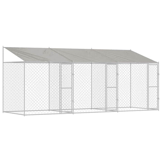 Gabbia per cani Argento 600 x 200 x 256 cm Acciaio zincato