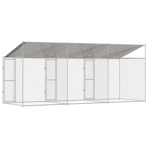 Gabbia per cani Argento 600 x 200 x 256 cm Acciaio zincato