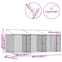 Gabbia per cani Argento 600 x 200 x 256 cm Acciaio zincato 3368299