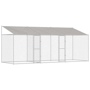 Gabbia per cani Argento 600 x 200 x 256 cm Acciaio zincato
