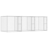 vidaXL Gabbia per cani Argento 600 x 200 x 200 cm Acciaio zincato
