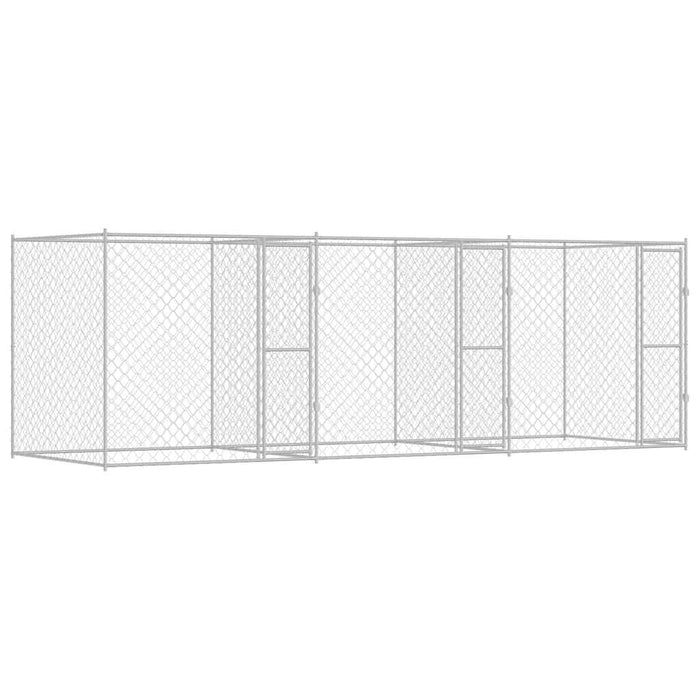 vidaXL Gabbia per cani Argento 600 x 200 x 200 cm Acciaio zincato