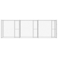 vidaXL Gabbia per cani Argento 600 x 200 x 200 cm Acciaio zincato