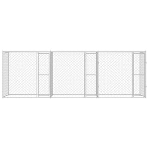 vidaXL Gabbia per cani Argento 600 x 200 x 200 cm Acciaio zincato