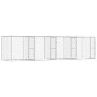 vidaXL Gabbia per cani Argento 800 x 200 x 200 cm Acciaio zincato