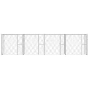 vidaXL Gabbia per cani Argento 800 x 200 x 200 cm Acciaio zincato