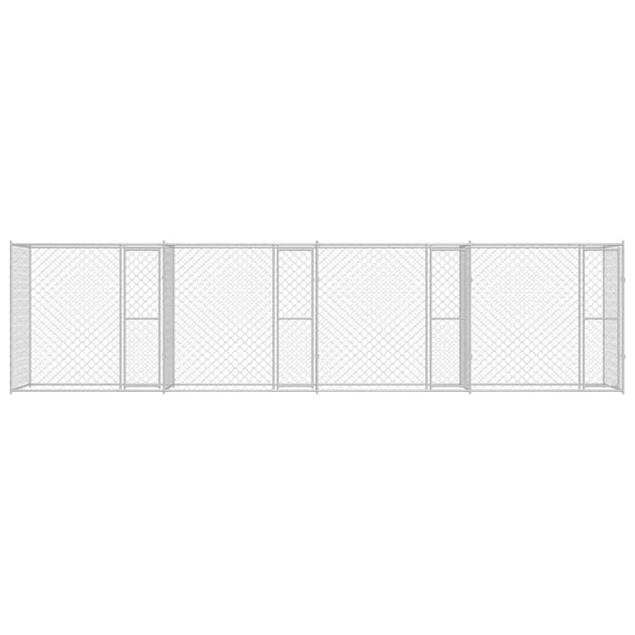 vidaXL Gabbia per cani Argento 800 x 200 x 200 cm Acciaio zincato