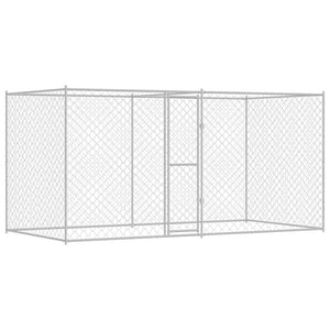 Gabbia per cani Argento 400 x 200 x 256 cm Acciaio zincato