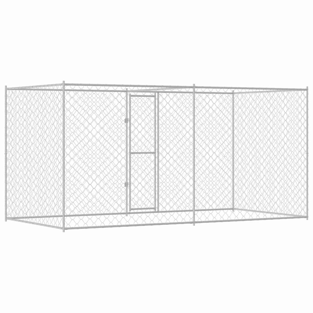 Gabbia per cani Argento 400 x 200 x 256 cm Acciaio zincato