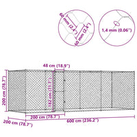 Gabbia per cani Argento 600 x 200 x 256 cm Acciaio zincato 3368310