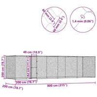 Gabbia per cani Argento 800 x 200 x 256 cm Acciaio zincato