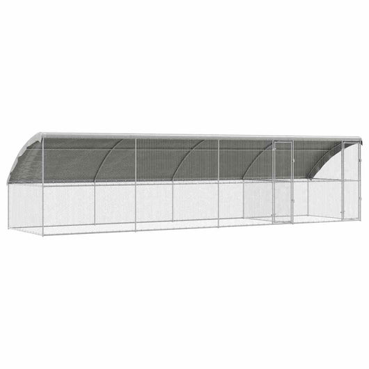 vidaXL Gabbia per polli Argento 800 x 200 x 198.5 cm Acciaio zincato