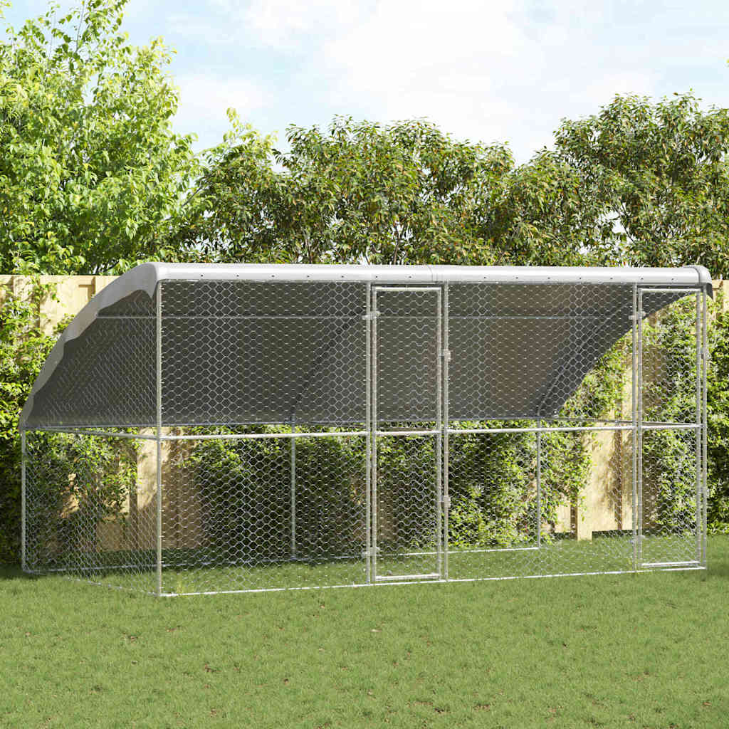 Cuccia per cani 2 pcs Argento 4 x 2 x 2 m Acciaio zincato