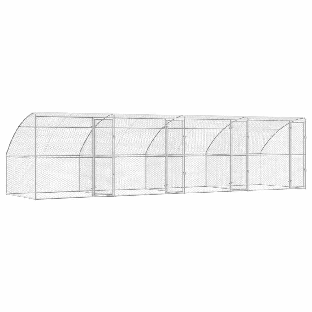 Cuccia per cani 4 pcs Argento 8 x 2 x 2 m Acciaio zincato
