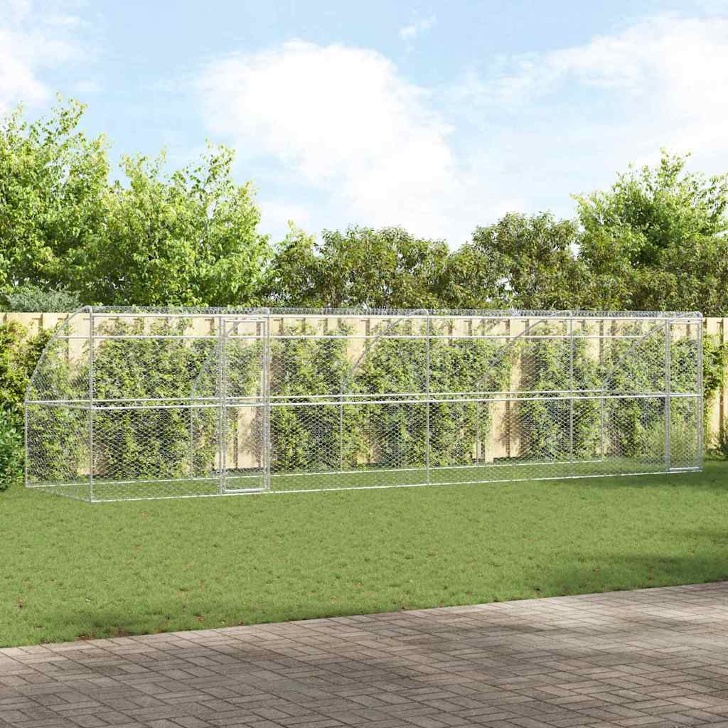 Cuccia per cani 4 pcs Argento 8 x 2 x 2 m Acciaio zincato