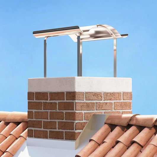 vidaXL Cappello per Camino Argento 59.5 x 50 x 36.5 cm