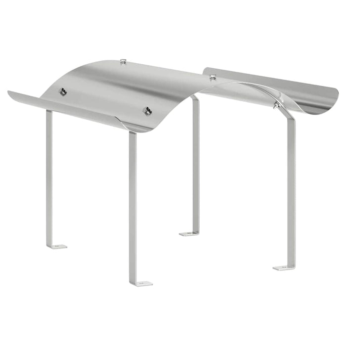 vidaXL Cappello per Camino Argento 59.5 x 50 x 36.5 cm