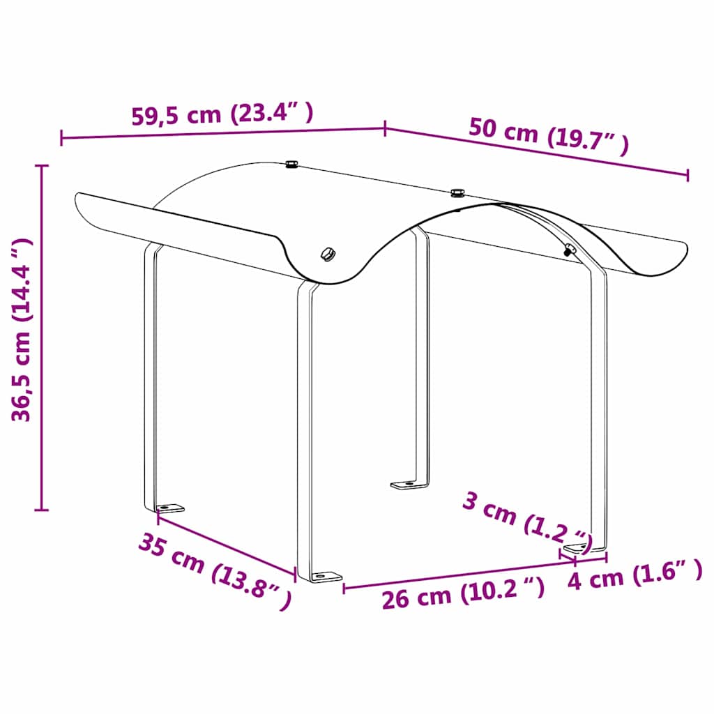 vidaXL Cappello per Camino Argento 59.5 x 50 x 36.5 cm