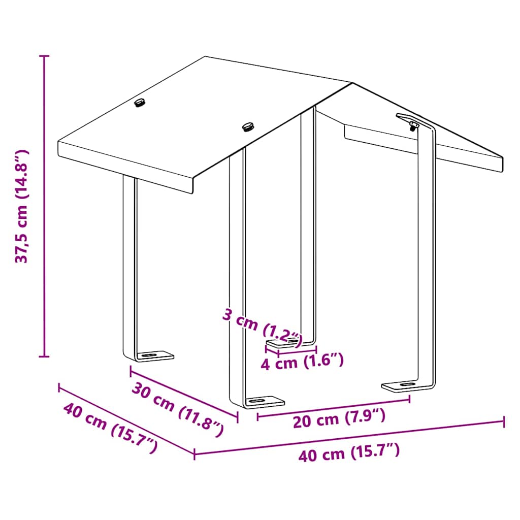 vidaXL Cappa Camino Argento 40 x 40 x 37.5 cm Acciaio inossidabile