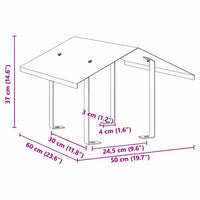 vidaXL Cappa Camino Argento 50 x 60 x 37 cm Acciaio inossidabile