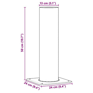 Estensione della Testa del Camino-Estensione Camino Argento 24 x 24 x 50 cm