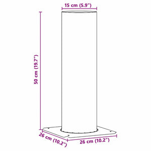 vidaXL Estensione della Testa del Camino Argento 26 x 26 x 50 cm