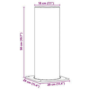 vidaXL Estensione della Testa del Camino Argento 29 x 29 x 50 cm