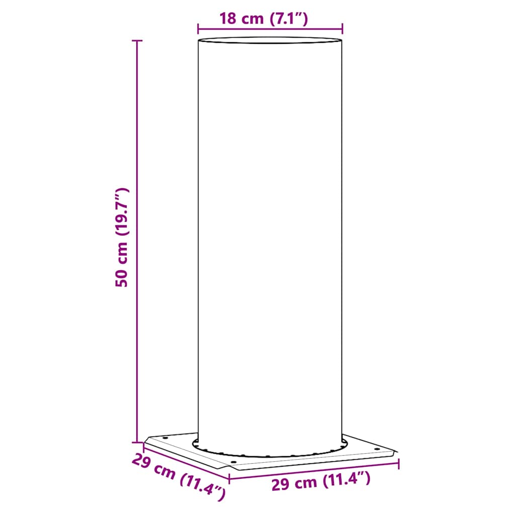 Estensione della Testa del Camino-Estensione Camino Argento 29 x 29 x 50 cm