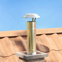 vidaXL Estensione Camino Argento 25 x 25 x 65 cm Acciaio inossidabile