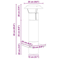 vidaXL Estensione Camino Argento 25 x 25 x 65 cm Acciaio inossidabile