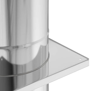 vidaXL Estensione Camino Argento 35 x 35 x 65 cm Acciaio inossidabile