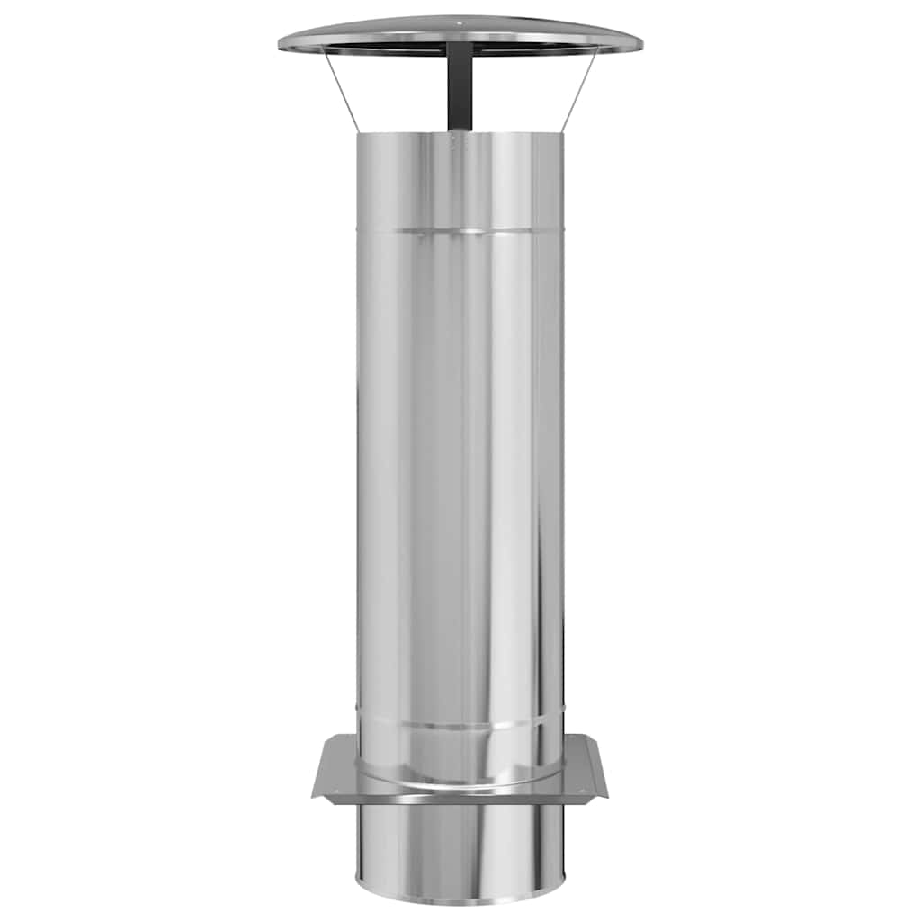 vidaXL Estensione Camino Argento 35 x 35 x 82 cm Acciaio inossidabile