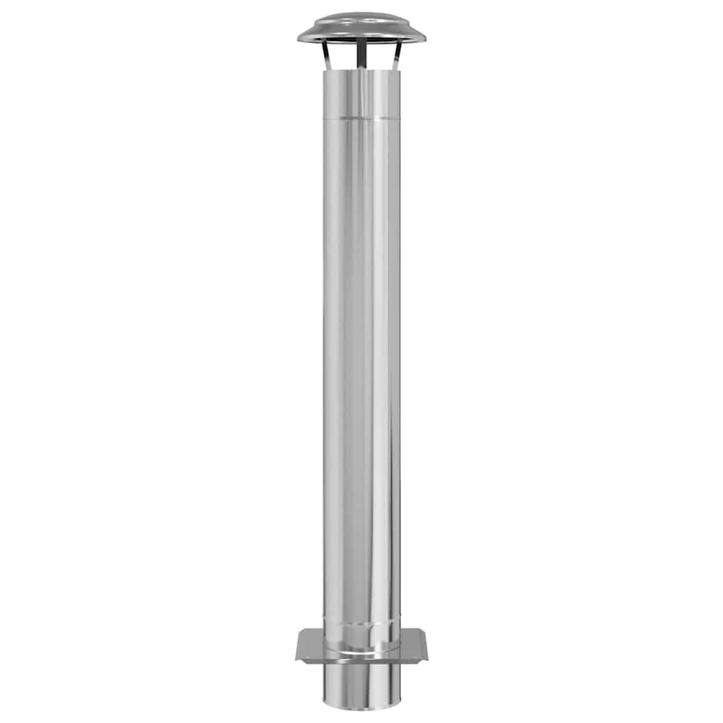 Estensione Camino-Canale di Estensione per Camino Argento 25 x 25 x 132 cm Acciaio inossidabile 869758