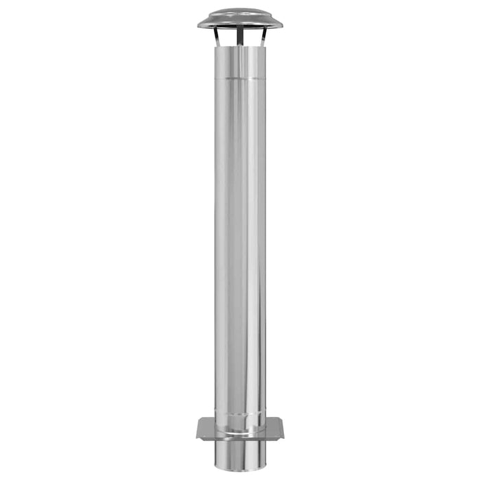 Estensione Camino-Canale di Estensione per Camino Argento 25 x 25 x 132 cm Acciaio inossidabile 869758