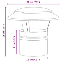 vidaXL Copertura per Camino Argento 20 x 20 x 18 cm