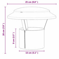 vidaXL Copertura per Camino Argento 25 x 25 x 20 cm